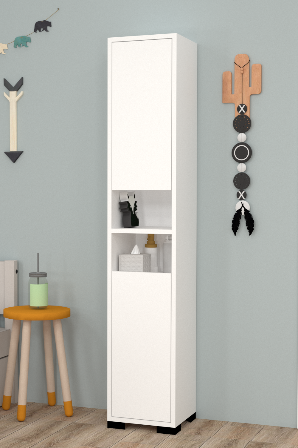 Tokyo No.3 Raflı 2 Kapaklı Genç Odası Dolabı