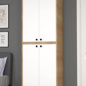 Bükreş No.1 Çok Amaçlı 2 Askılı Dolap Safir-Beyaz