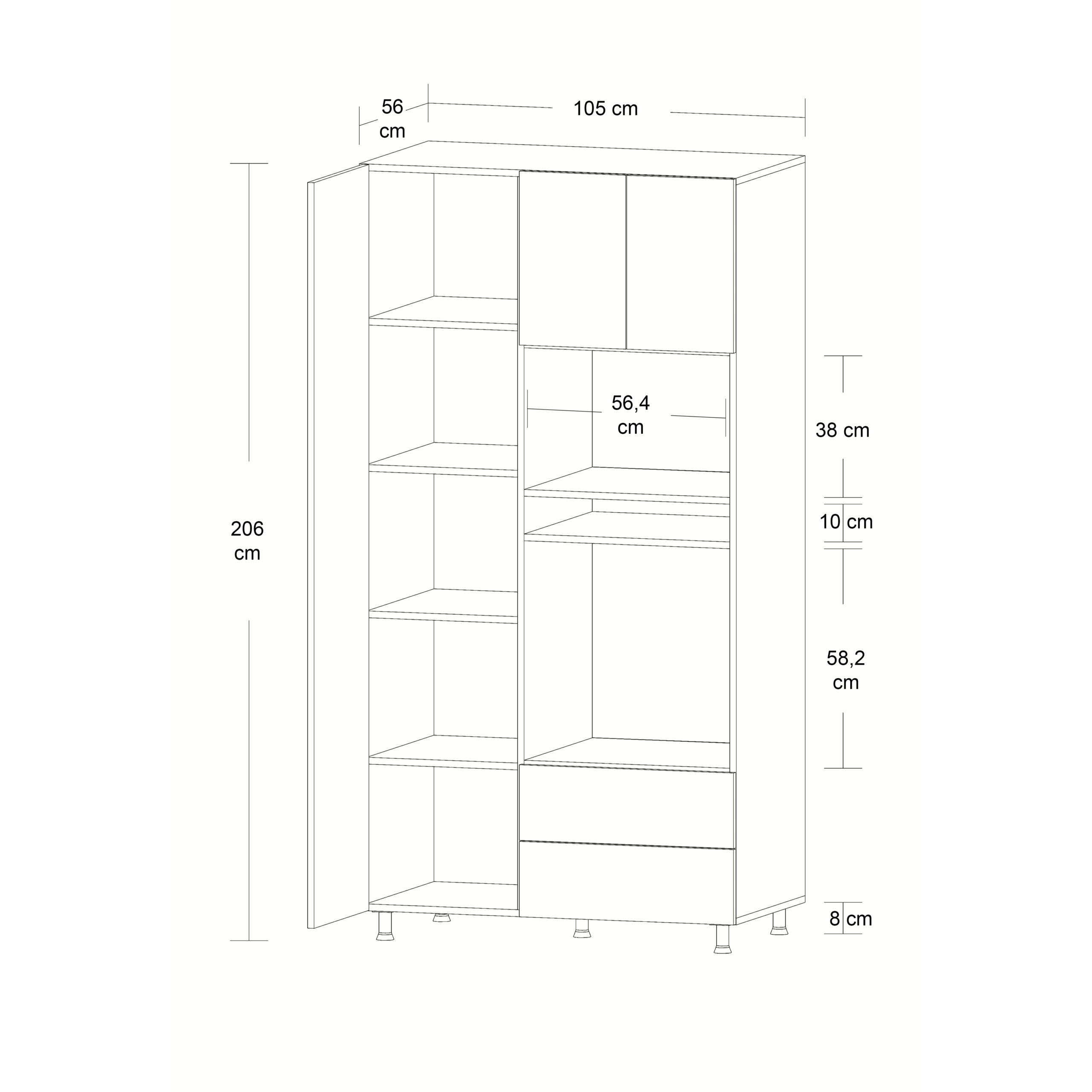 Ankastre Fırın Mikrodalga Dolabı % 100 Mdf - Görsel 5
