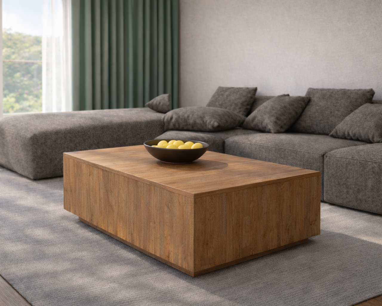 Hilal Modern Ahşap Desenli Orta Sehpa Atlantik Çam