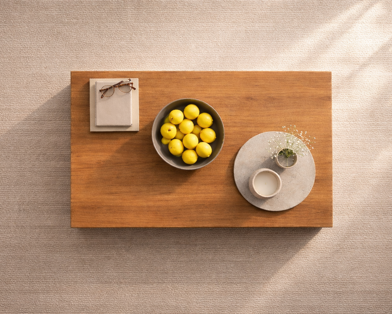 Hilal Modern Ahşap Desenli Orta Sehpa Atlantik Çam - Görsel 2