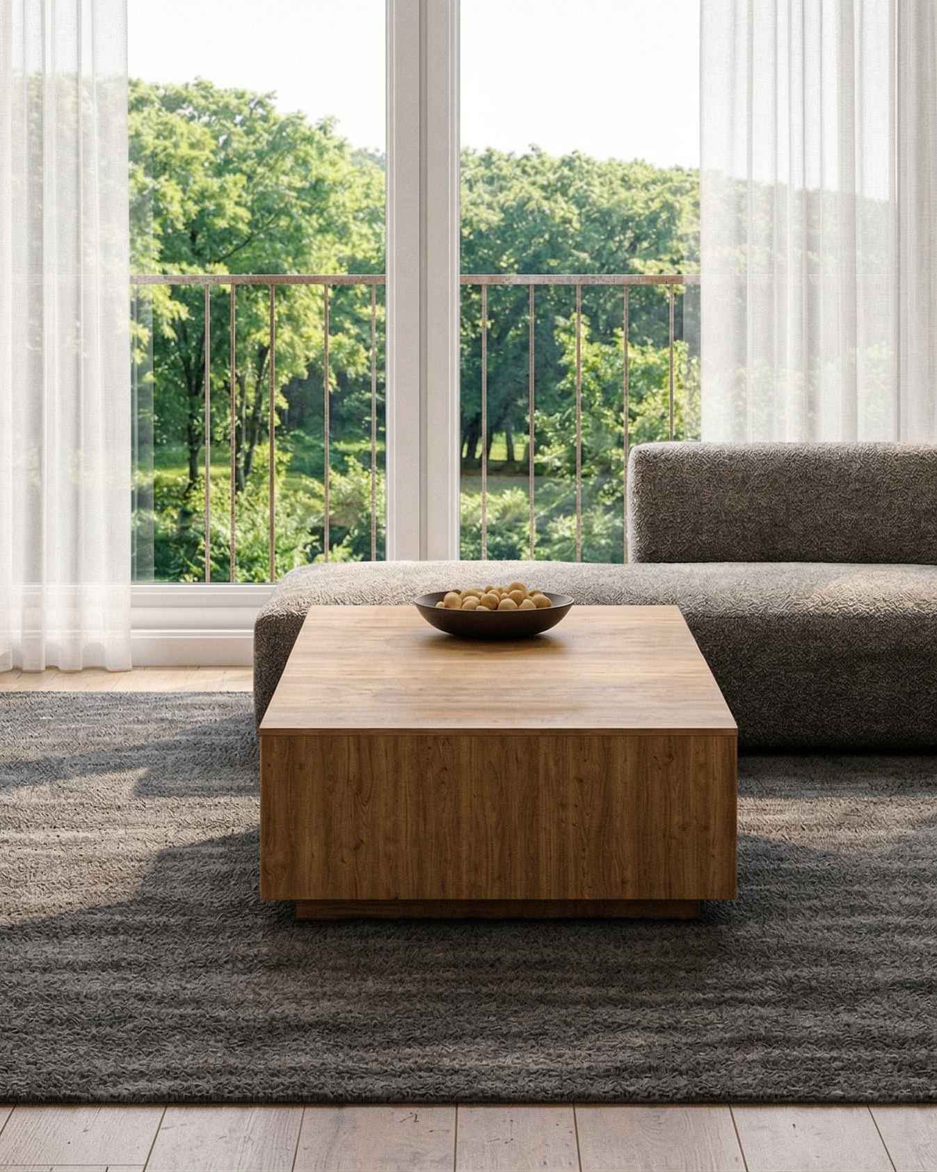 Hilal Modern Ahşap Desenli Orta Sehpa Atlantik Çam - Görsel 3