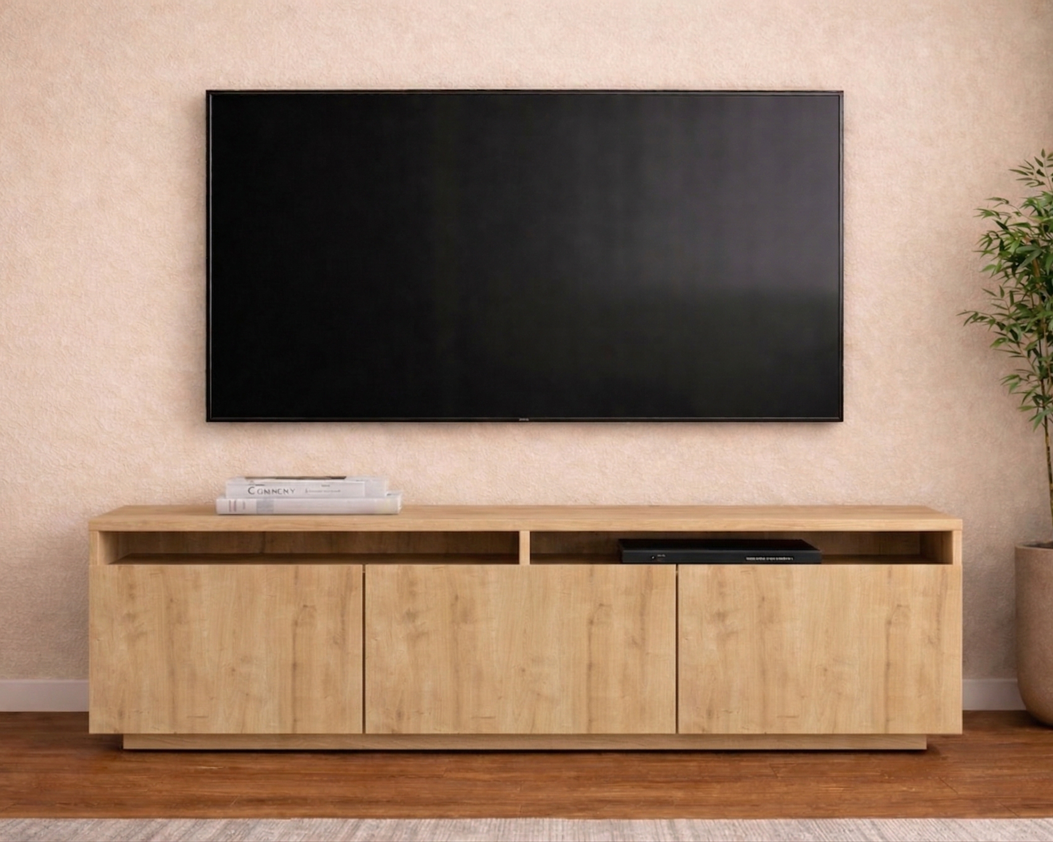 Hilal Modern Ahşap Desenli Tv Ünitesi Safirmeşe - Görsel 3