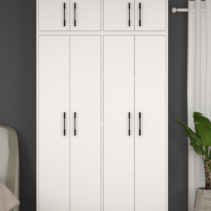 Aras Sekiz Kapaklı Modern Beyaz Gardırop XL