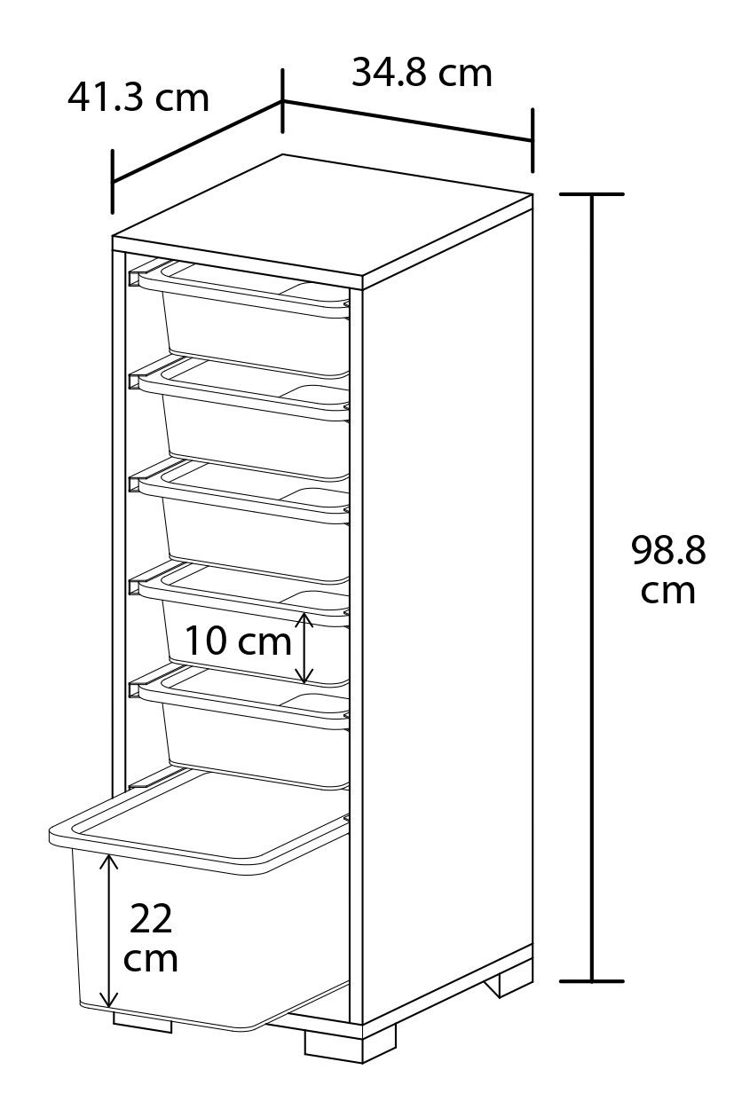 Rüya No.1 Modern Kullanışlı Beyaz Dar Çok Amaçlı Sepetli Dolap - Görsel 5