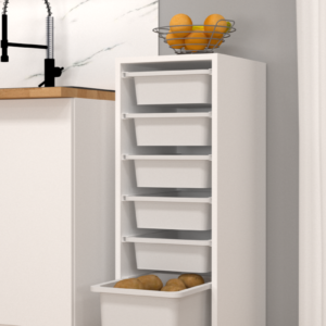 Rüya No.1 Modern Kullanışlı Beyaz Dar Sepetli Mutfak Dolabı