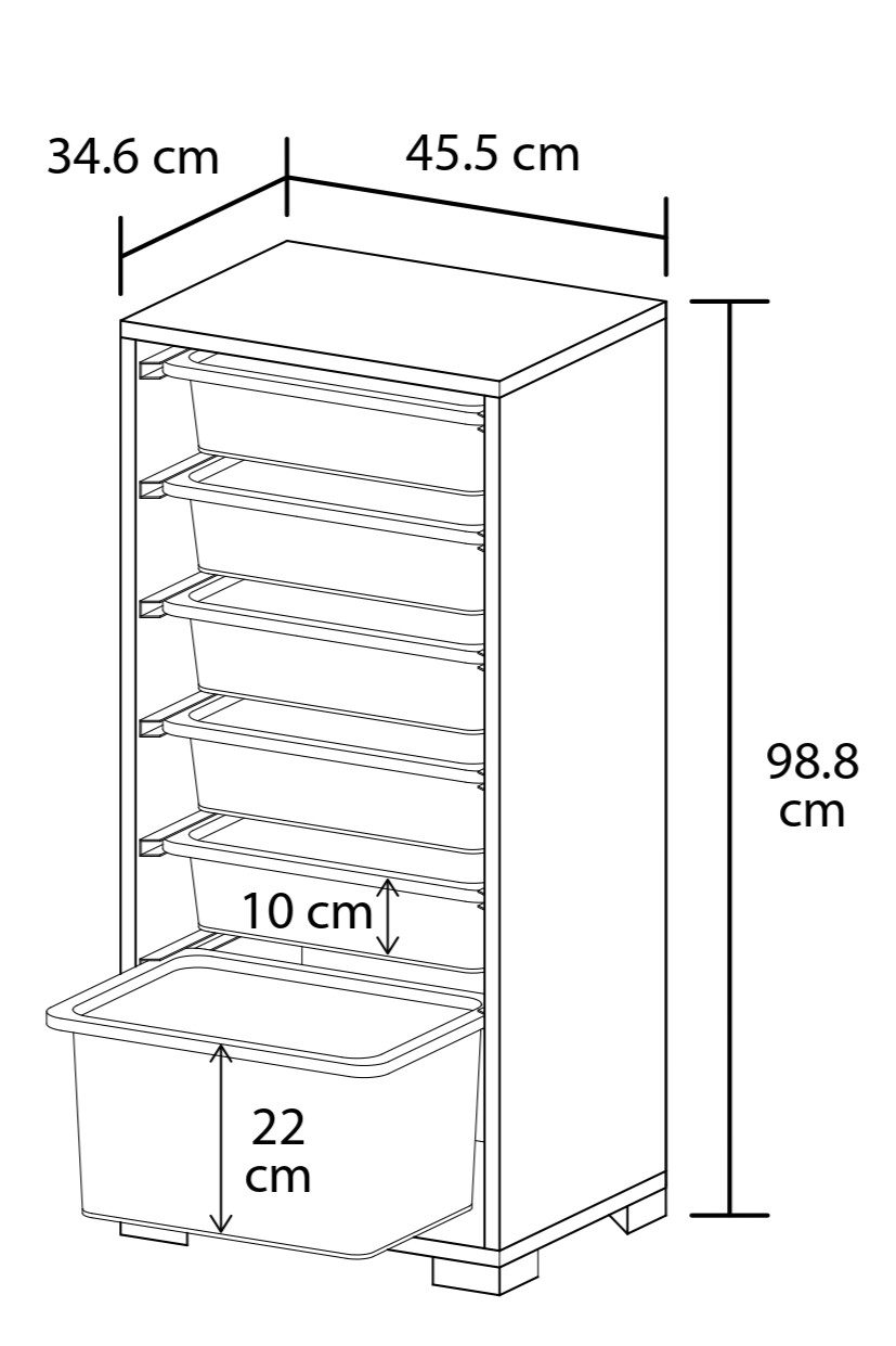 Rüya No.2 Modern Kullanışlı Beyaz Geniş Çok Amaçlı Sepetli Dolap - Görsel 5