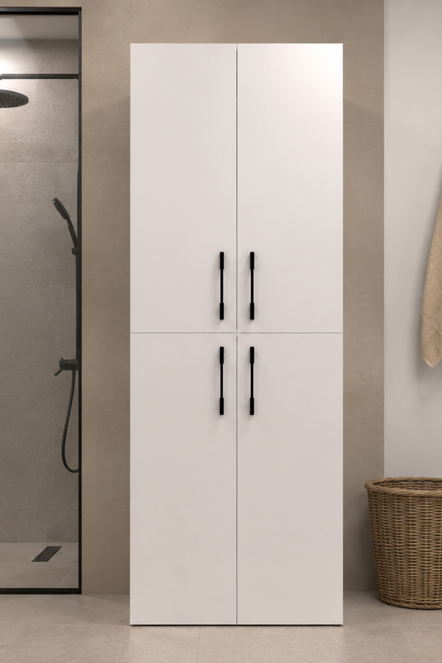 Atik No.2 Dört Kapaklı Çamaşır ve Kurutma Makinesi Dolabı Çok Amaçlı Banyo Düzenleyici - Görsel 2