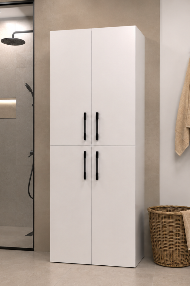 Atik No.2 Dört Kapaklı Çamaşır ve Kurutma Makinesi Dolabı Çok Amaçlı Banyo Düzenleyici - Görsel 3