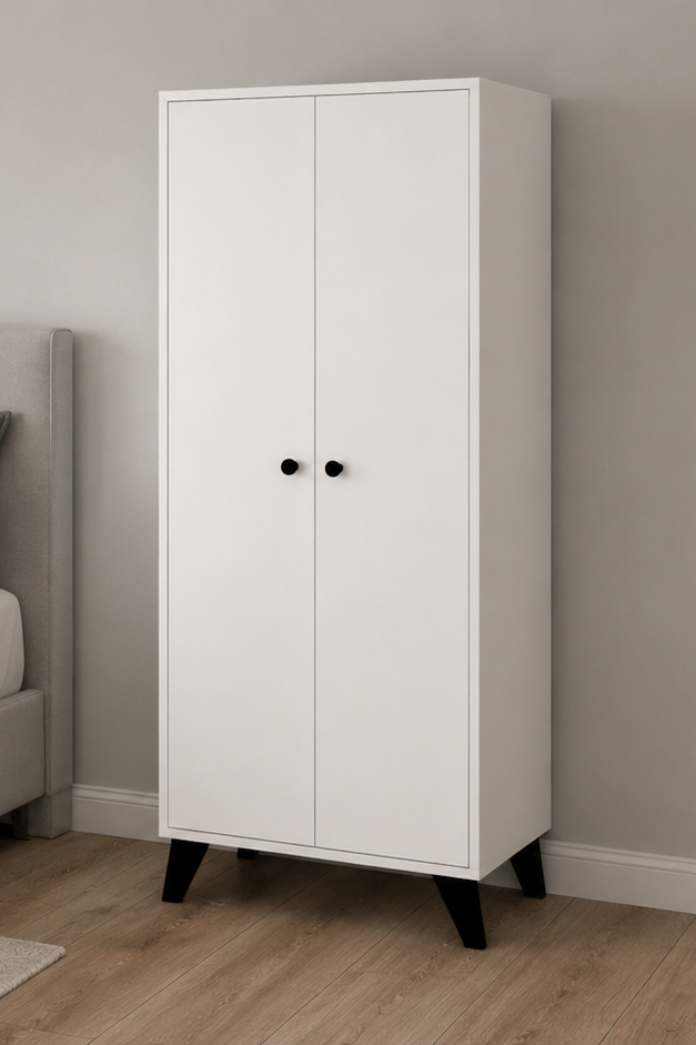 Meltem No.3 Gardırop Ayarlanabilir Raflı Kapaklı Elbise ve Giysi Dolabı