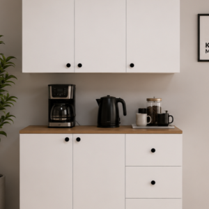 Öykü 120 cm 18mm Mdf Tezgahlı Kahve Köşesi Dolabı Çok Amaçlı Mutfak Dolabı