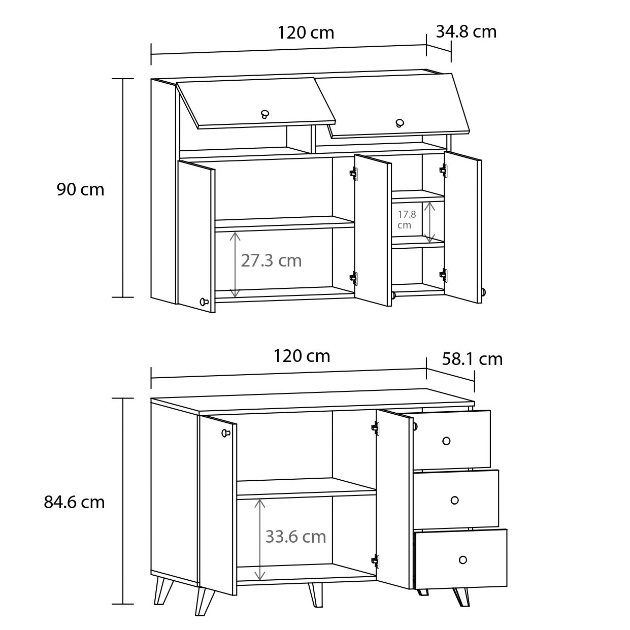 Öykü 120 cm 18mm Mdf Tezgahlı Kahve Köşesi Dolabı Çok Amaçlı Mutfak Dolabı - Görsel 3