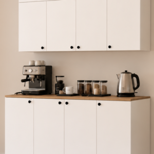 Öykü 150 cm 18mm Mdf Tezgahlı Kahve Köşesi Dolabı Çok Amaçlı Mutfak Dolabı