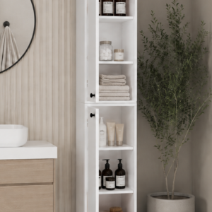 Doruk Banyo Dolabı – Kapaklı Çok Amaçlı Havlu ve Depolama Dolabı