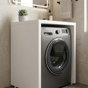 MAYA Çamaşır Makinesi Dolabı 36 mm Kalınlaştırmalı MDF Çok Amaçlı Banyo Dolabı